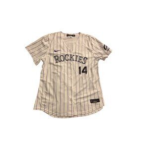 Nike Womens Colorado Rockies Galarraga #14 MLB Baseball Jersey L White Purple St